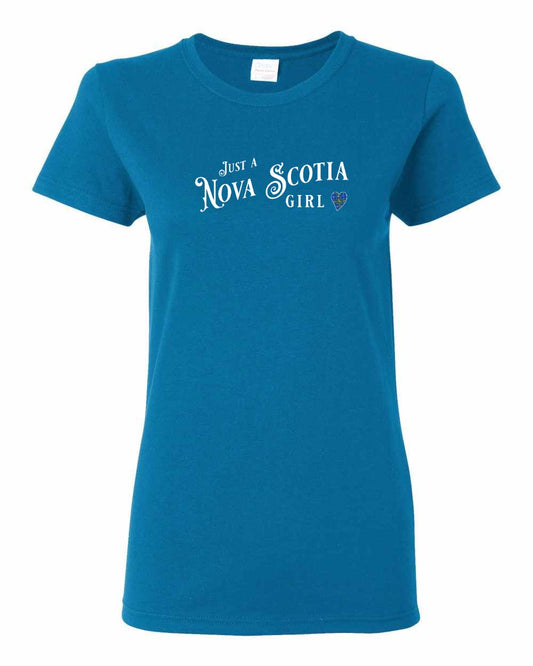 Just a Nova Scotia Girl Tartan Full womens-tee