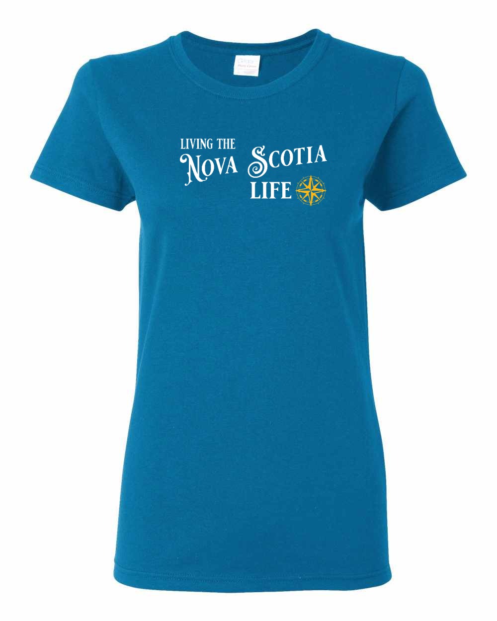 Living the Nova Scotia Life yellow Full womens-tee