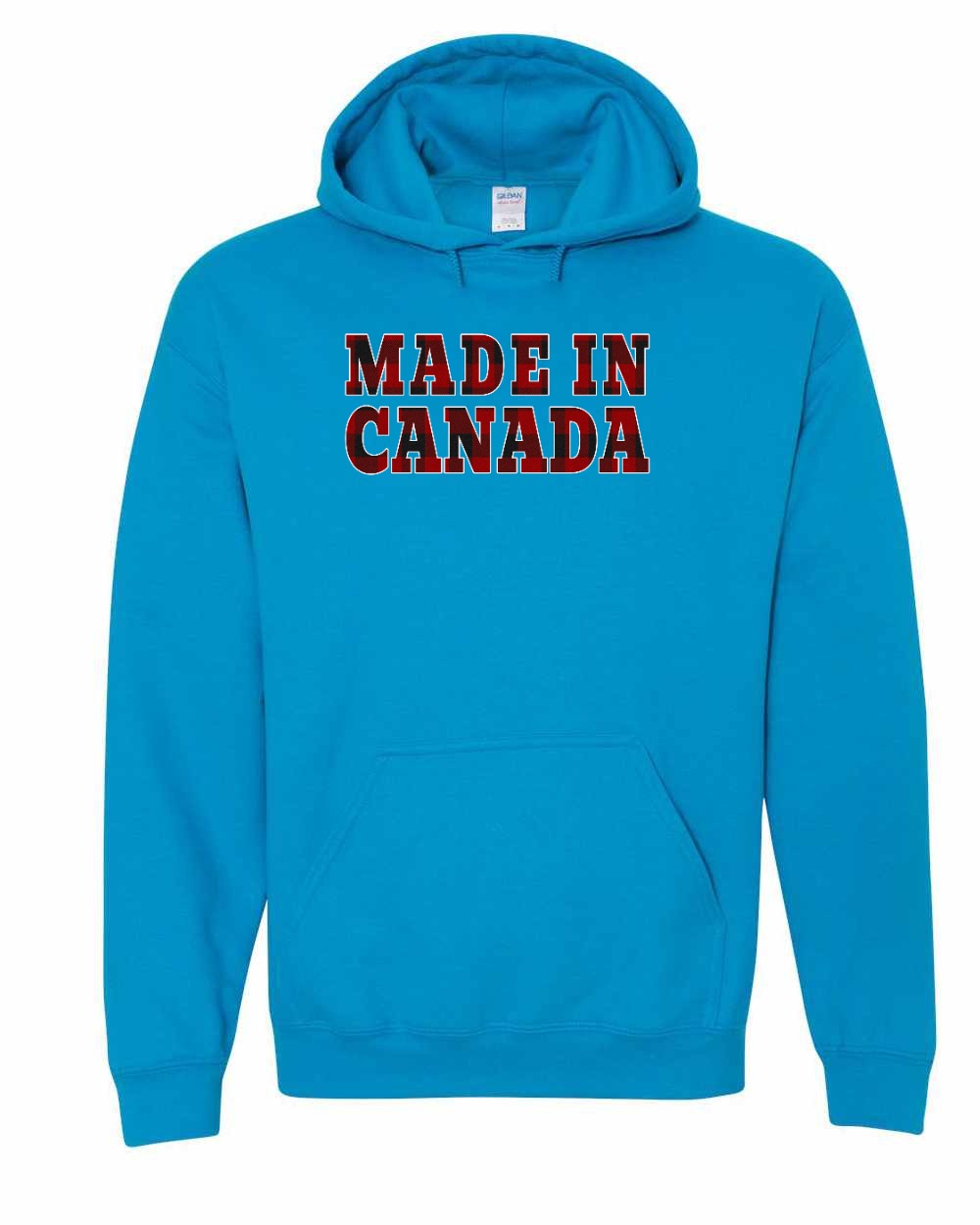 Made in Canada Plaid Background Full Pullover - Gildan Canada (sewn Internationally)