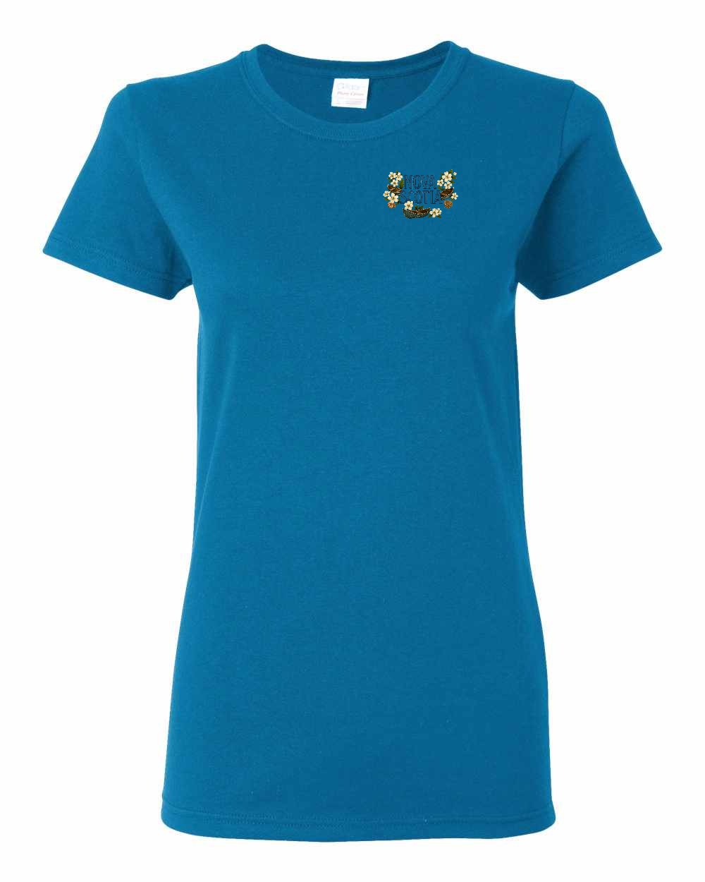 Nova Scotia Flowers Left Chest womens-tee