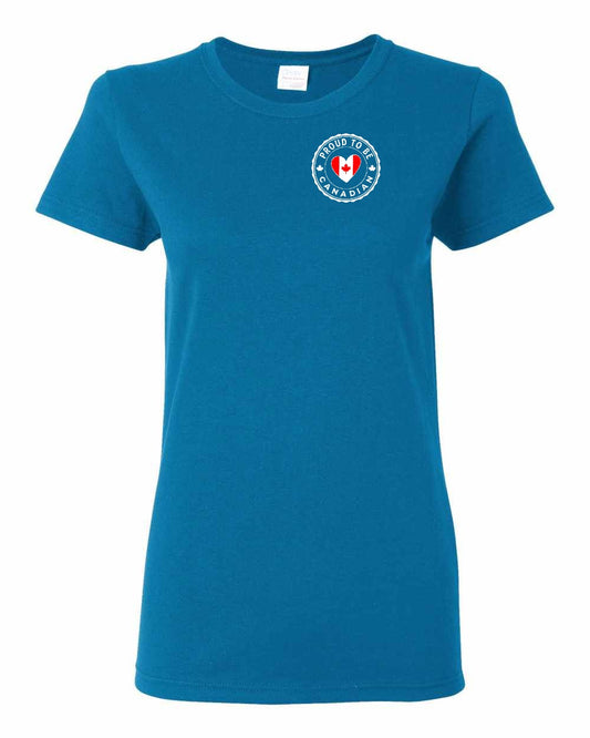 Proud to Be Canadian Heart Left Chest Women's Tee