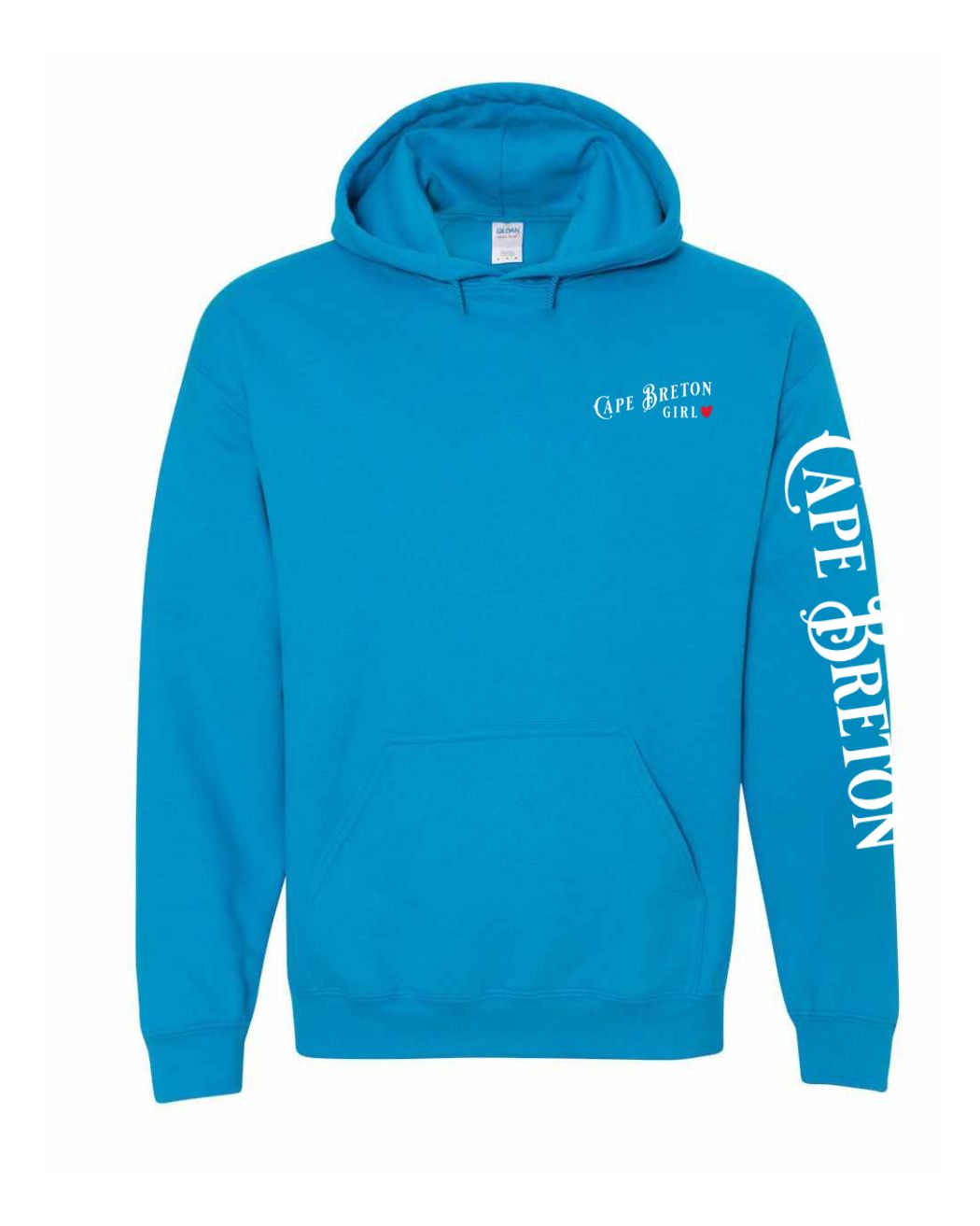 Cape Breton Girl Red Heart Left chest and Sleeve Pullover Hoodie