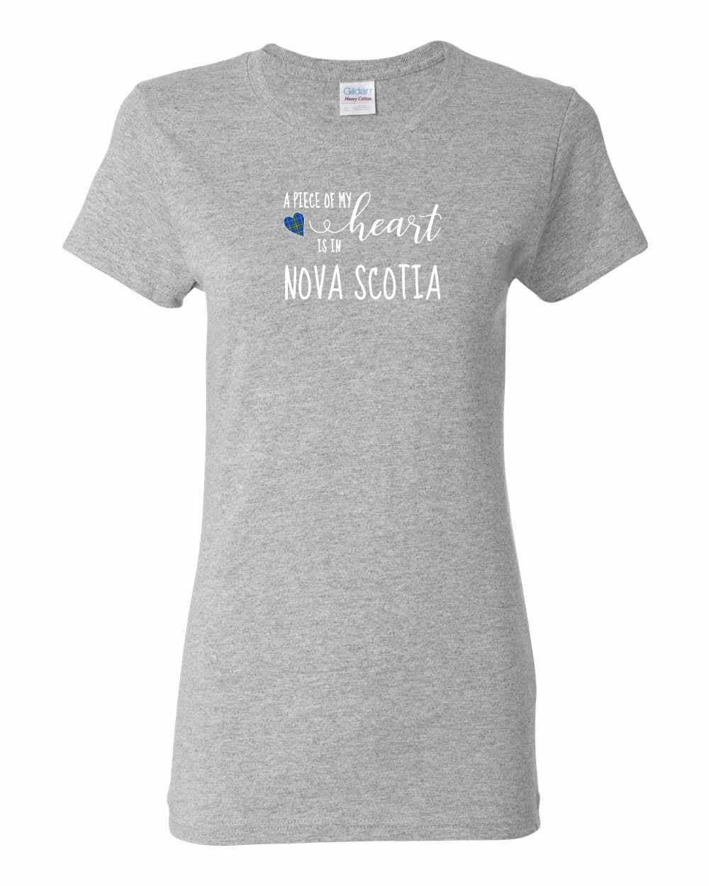 A piece of My heart in Nova Scotia (Tartan Heart) Full womens-tee