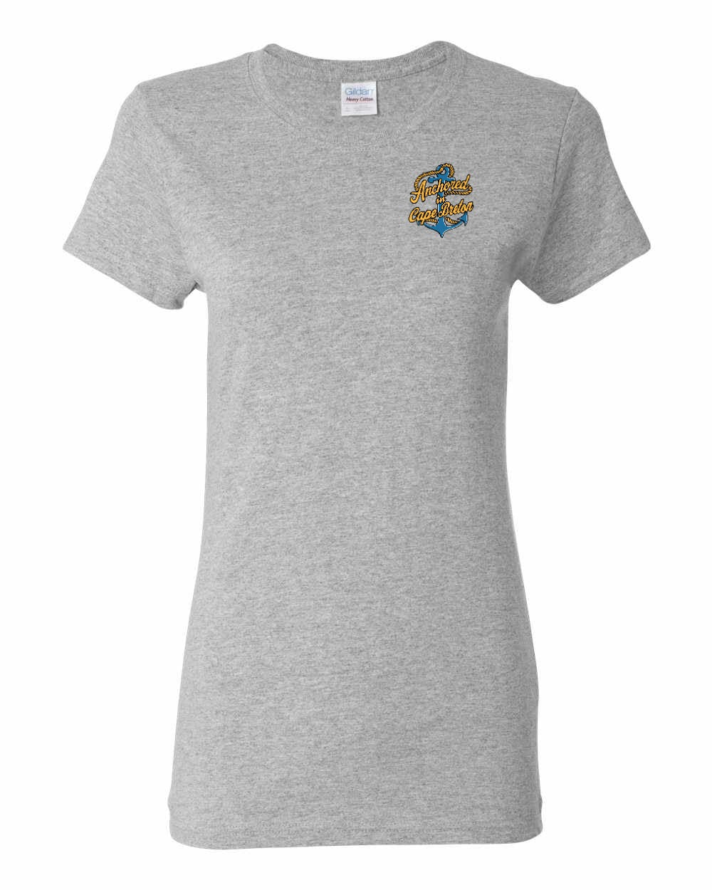 Anchored in Cape Breton (New Design) Left Chest and Back Women's Tee