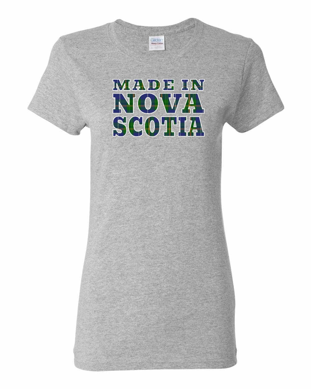 Made In Nova Scotia ( Tartan Lettering) Full womens-tee