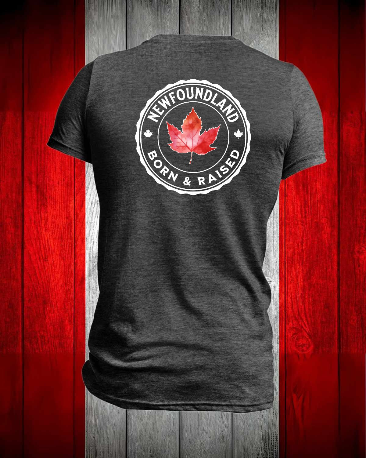 Newfoundland Born and Raised left chest and back Men's Stanfield's Tee