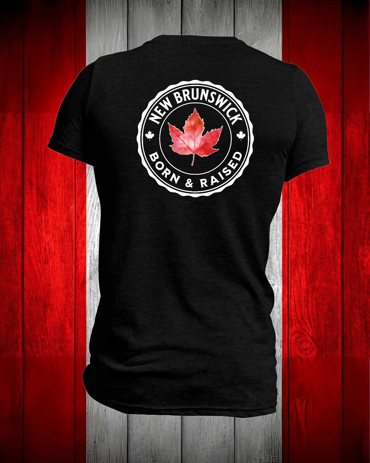 New Brunswick Born and Raised left chest and back Men's Stanfield's Tee