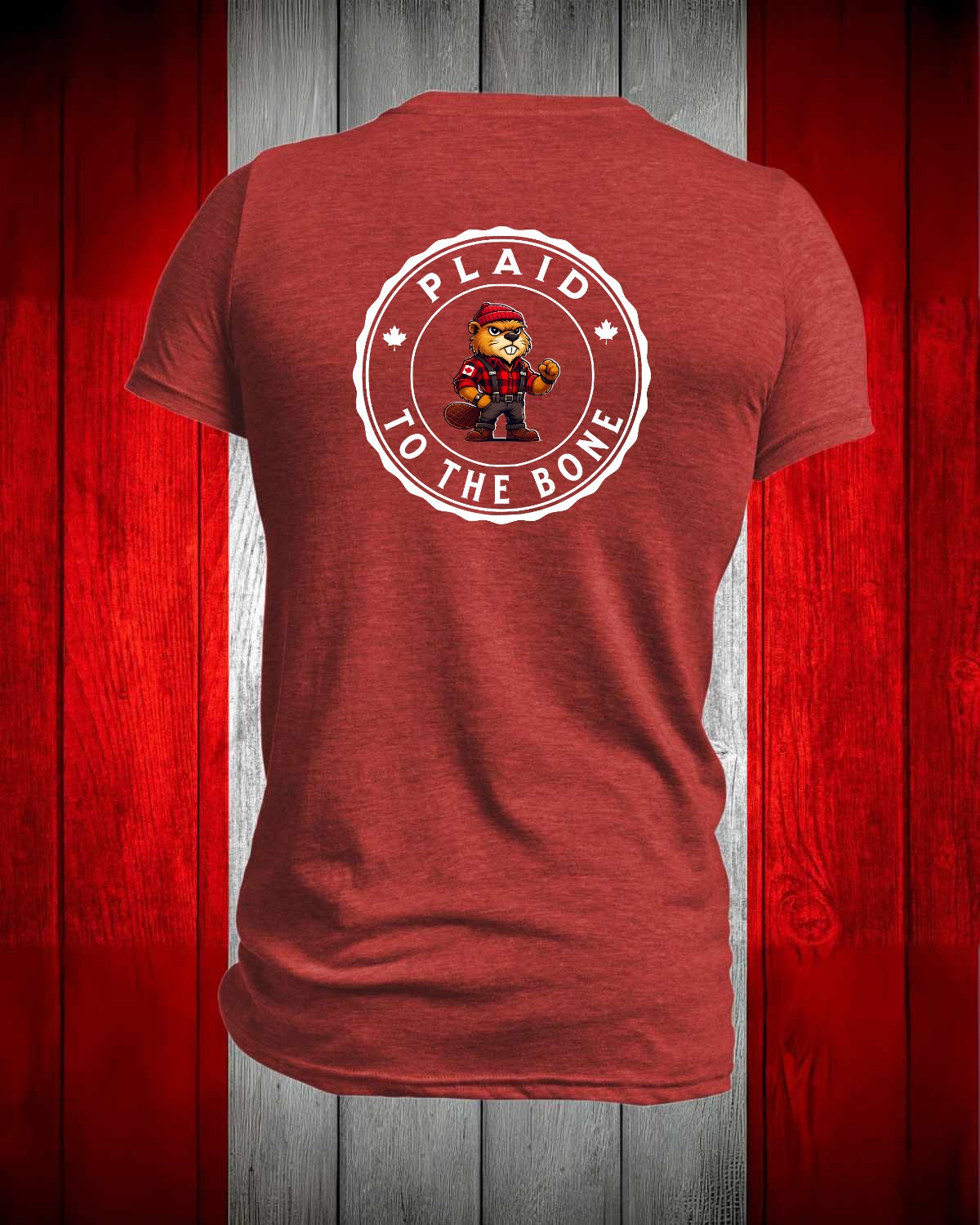 Plaid to the Bone Left Chest and Back Men's Stanfield's Tee