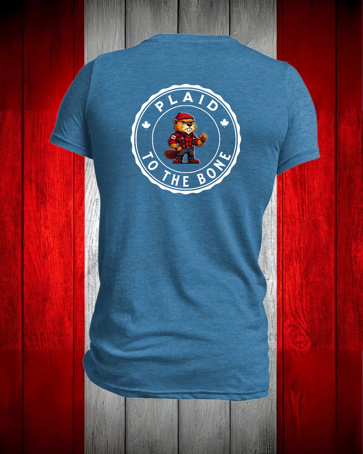 Plaid to the Bone Left Chest and Back Men's Stanfield's Tee