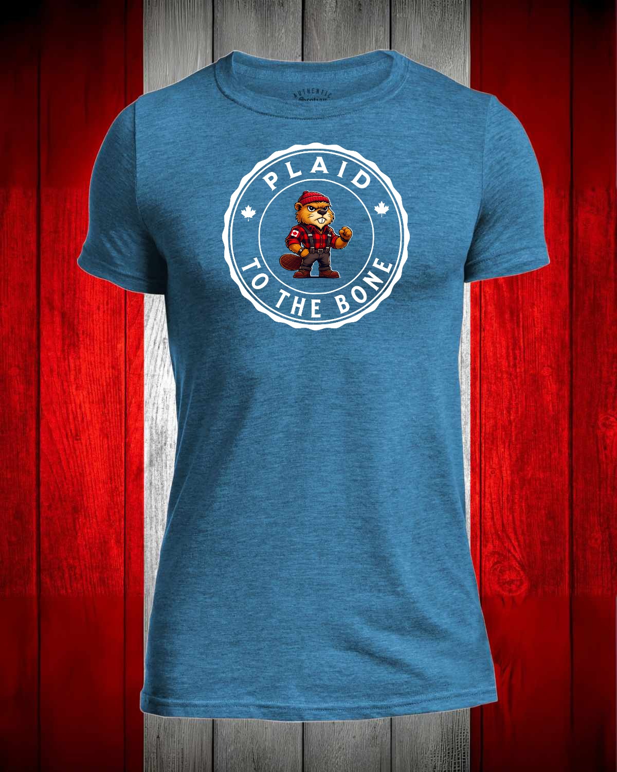 Plaid To The Bone Full Front Men's Stanfield's Tee