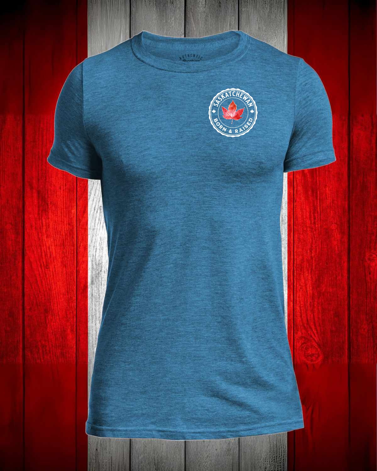 Saskatchewan Born and Raised left chest Men's Stanfield's Tee