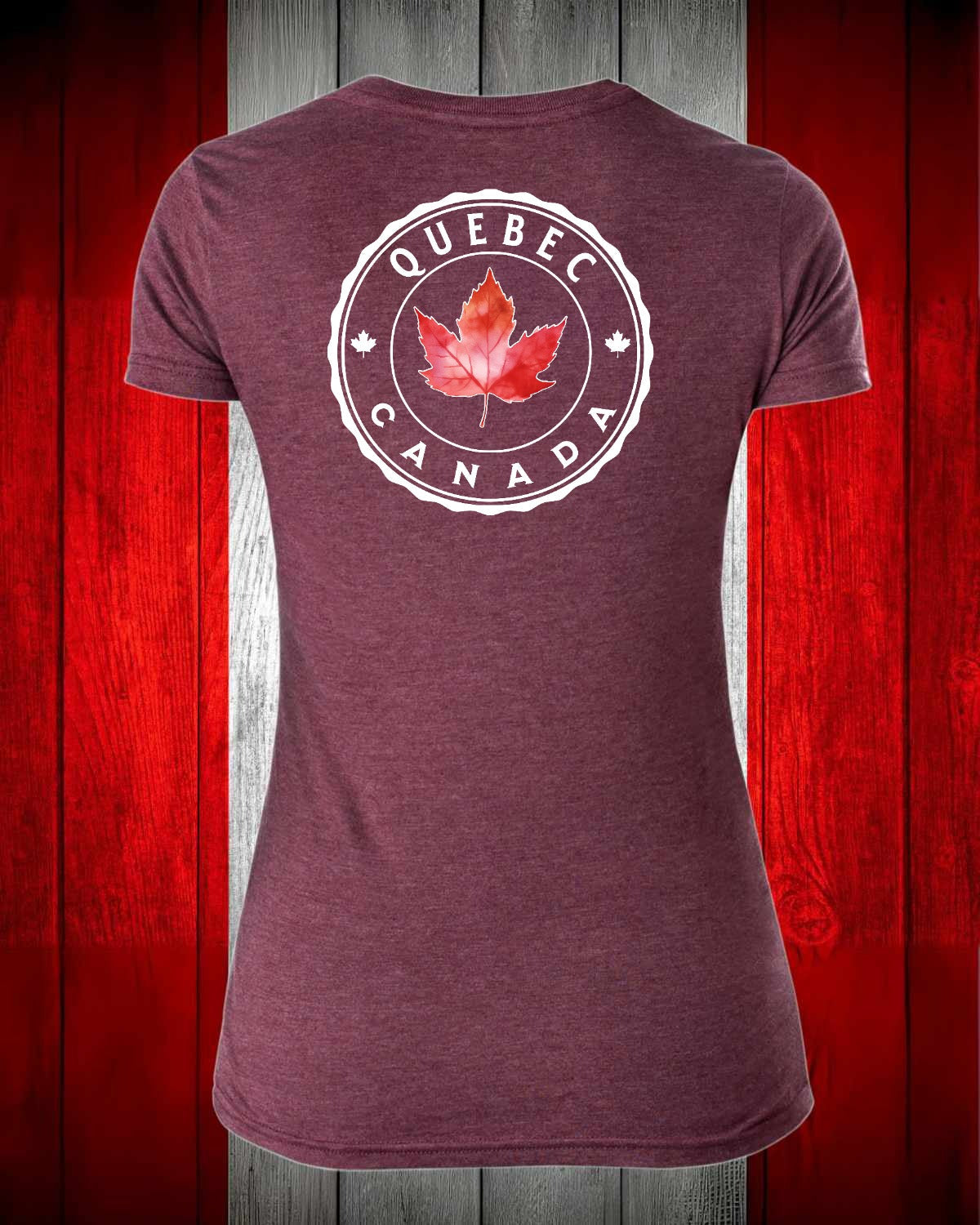Quebec Canada left chest and back Women's Stanfield's Tee