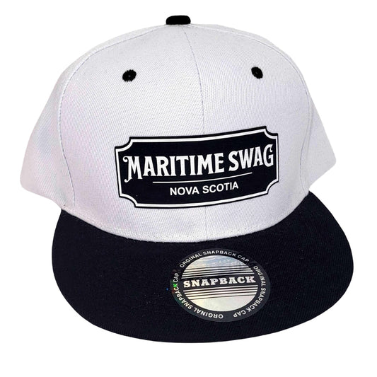 Swag Flat Bill Hat - White with Black Bill