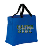 Caper Girl Tartan Lettering Tote Bag