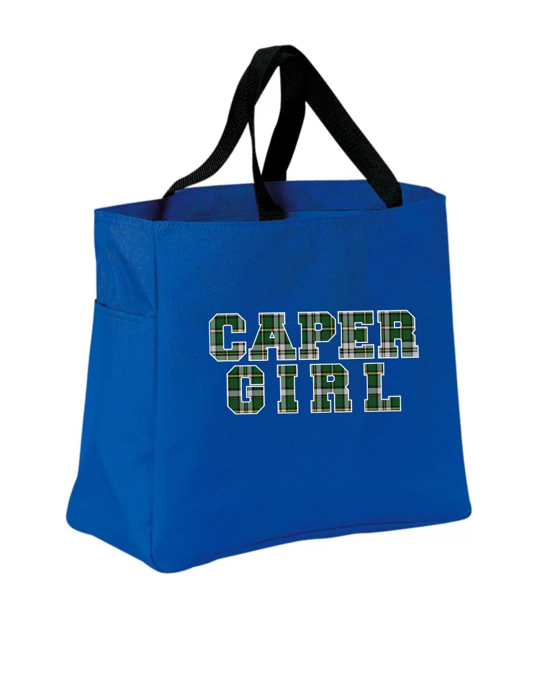 Caper Girl Tartan Lettering Tote Bag