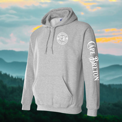 Born & Raised in Cape Breton Hoodie Left Chest and Sleeve