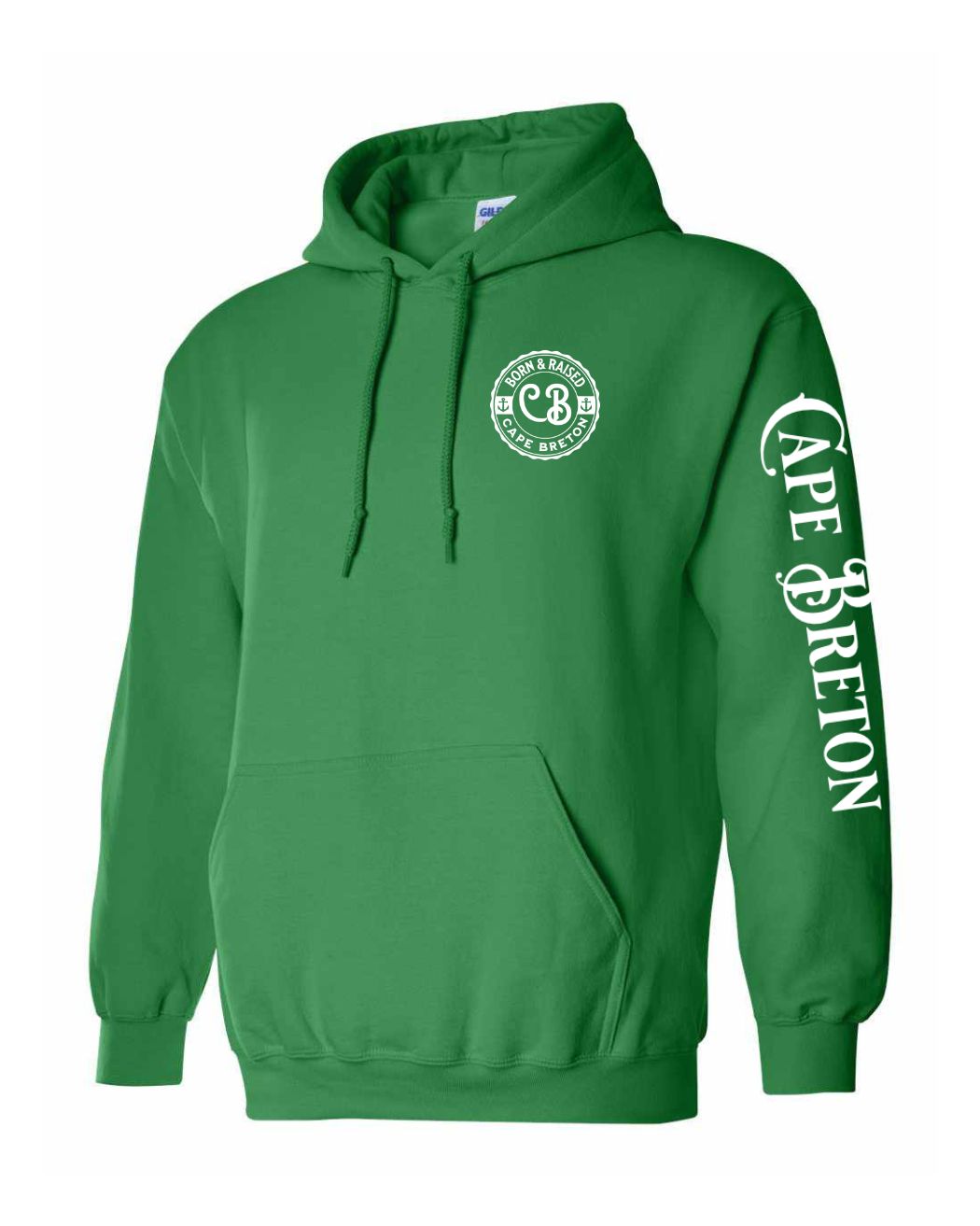 Born and Raised Cape Breton Left chest and Sleeve Pullover Hoodie