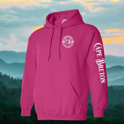 Born & Raised in Cape Breton Hoodie Left Chest and Sleeve