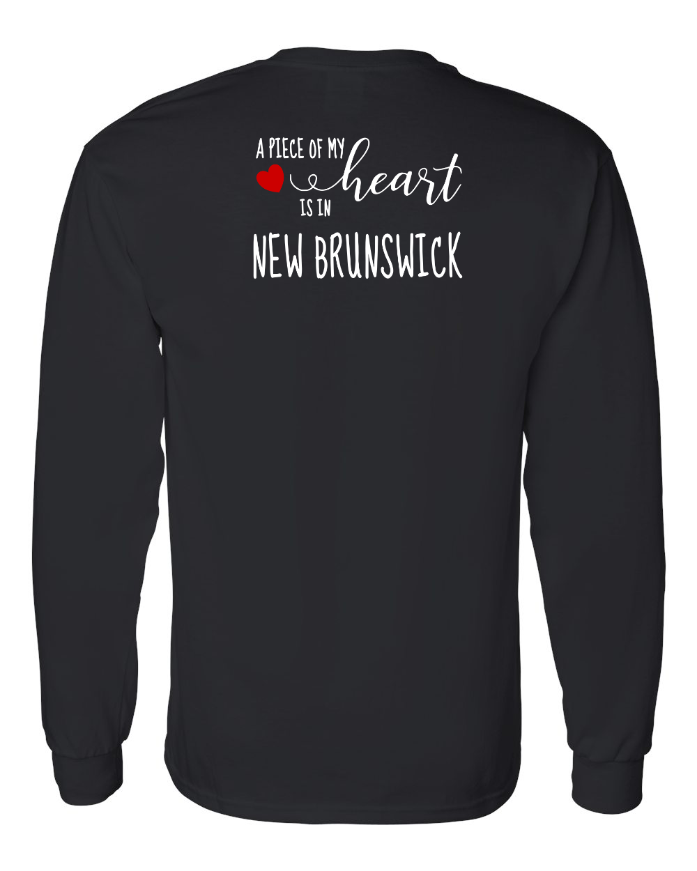 A piece of My heart in NB (Red Heart) Left Chest and Back Long Sleeve Tee - Unisex