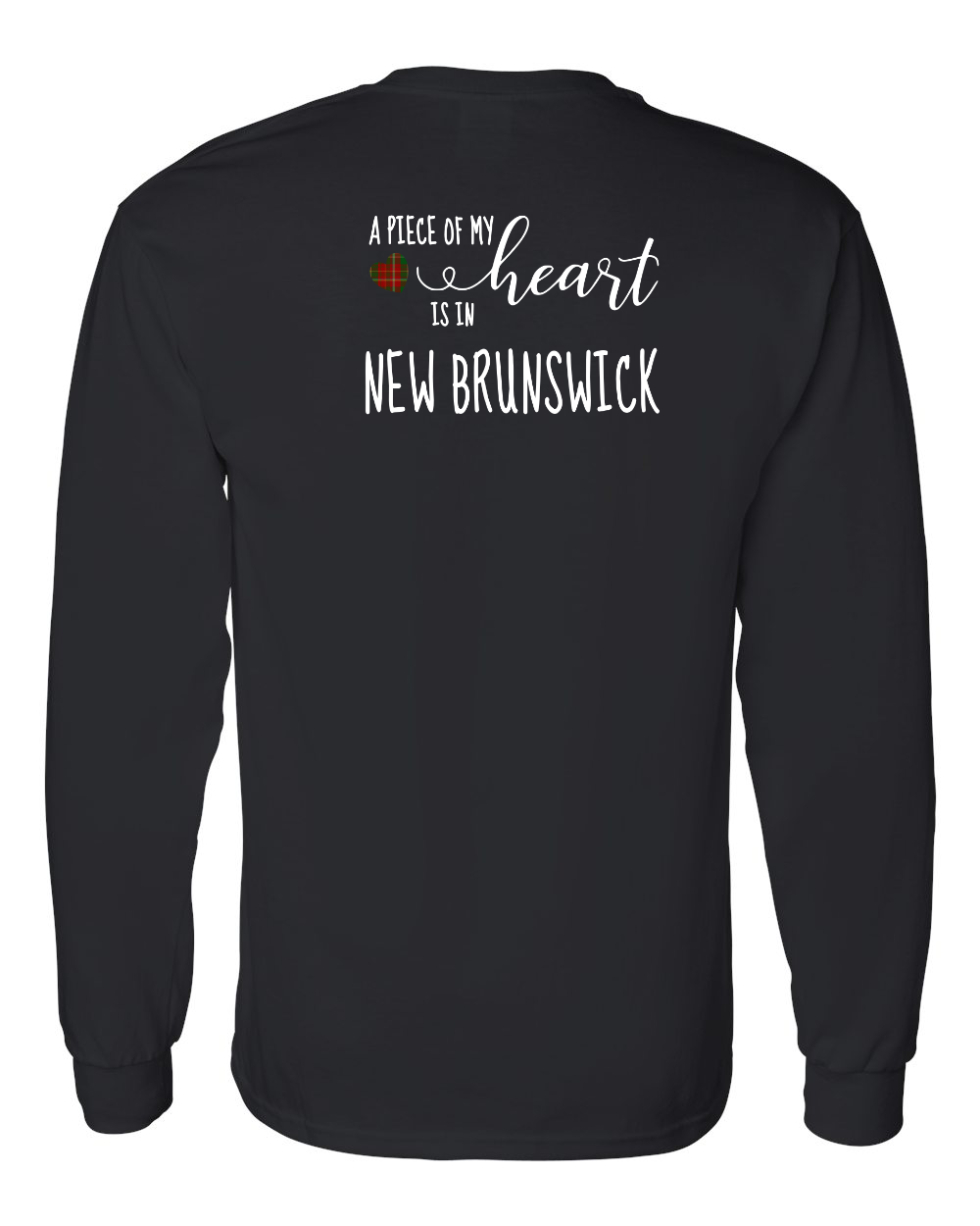 A piece of My heart in NB Tartan Heart Left Chest and Back Long Sleeve Tee - Unisex