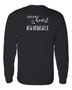 A piece of My heart in NB Tartan Heart Left Chest and Back Long Sleeve Tee - Unisex