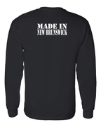Made In NB ( White Lettering) Left Chest and Back Long Sleeve Tee - Unisex