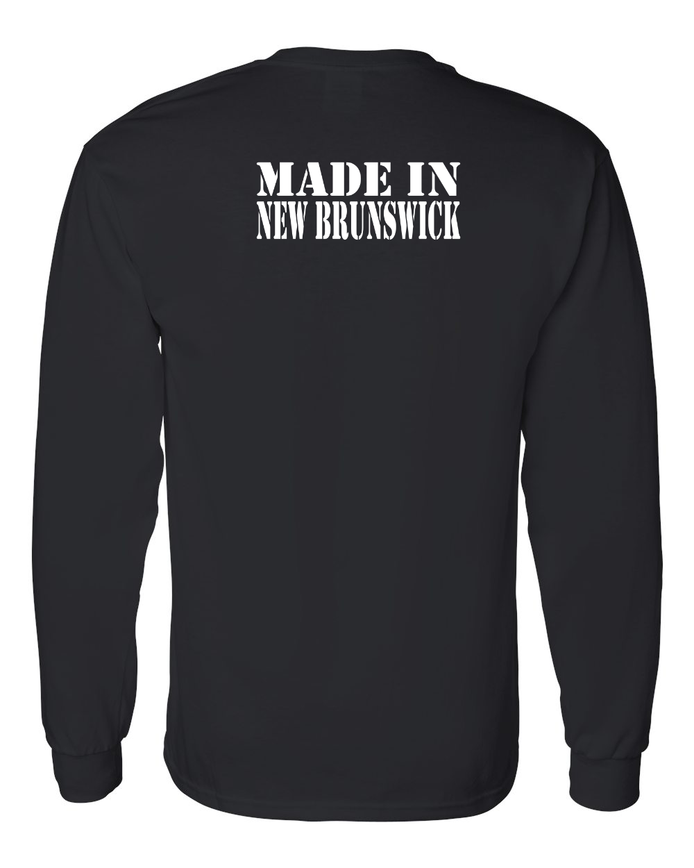 Made In NB ( White Lettering) Left Chest and Back Long Sleeve Tee - Unisex