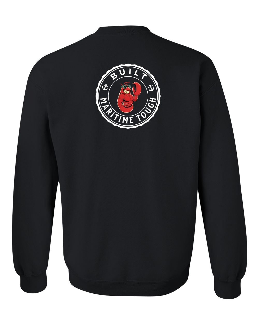 Built Maritime Tough Lobster Left Chest and Back Crewneck Sweatshirt - Unisex