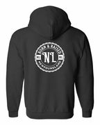 Born & Raised NFLD Left Chest And Back Zip Hoodie - Unisex