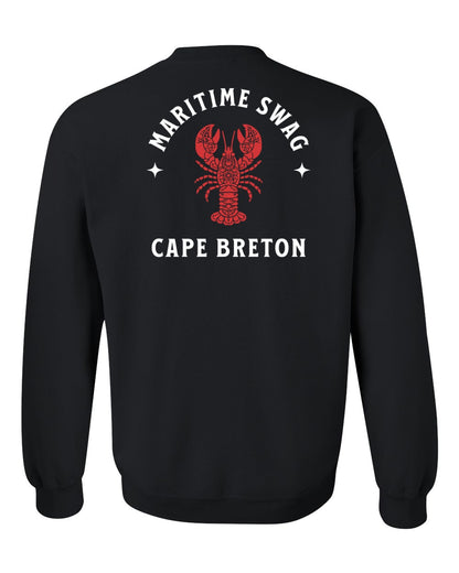Maritime Swag Cape Breton Mandala Red Lobster Left Chest and Back Crewneck Sweatshirt