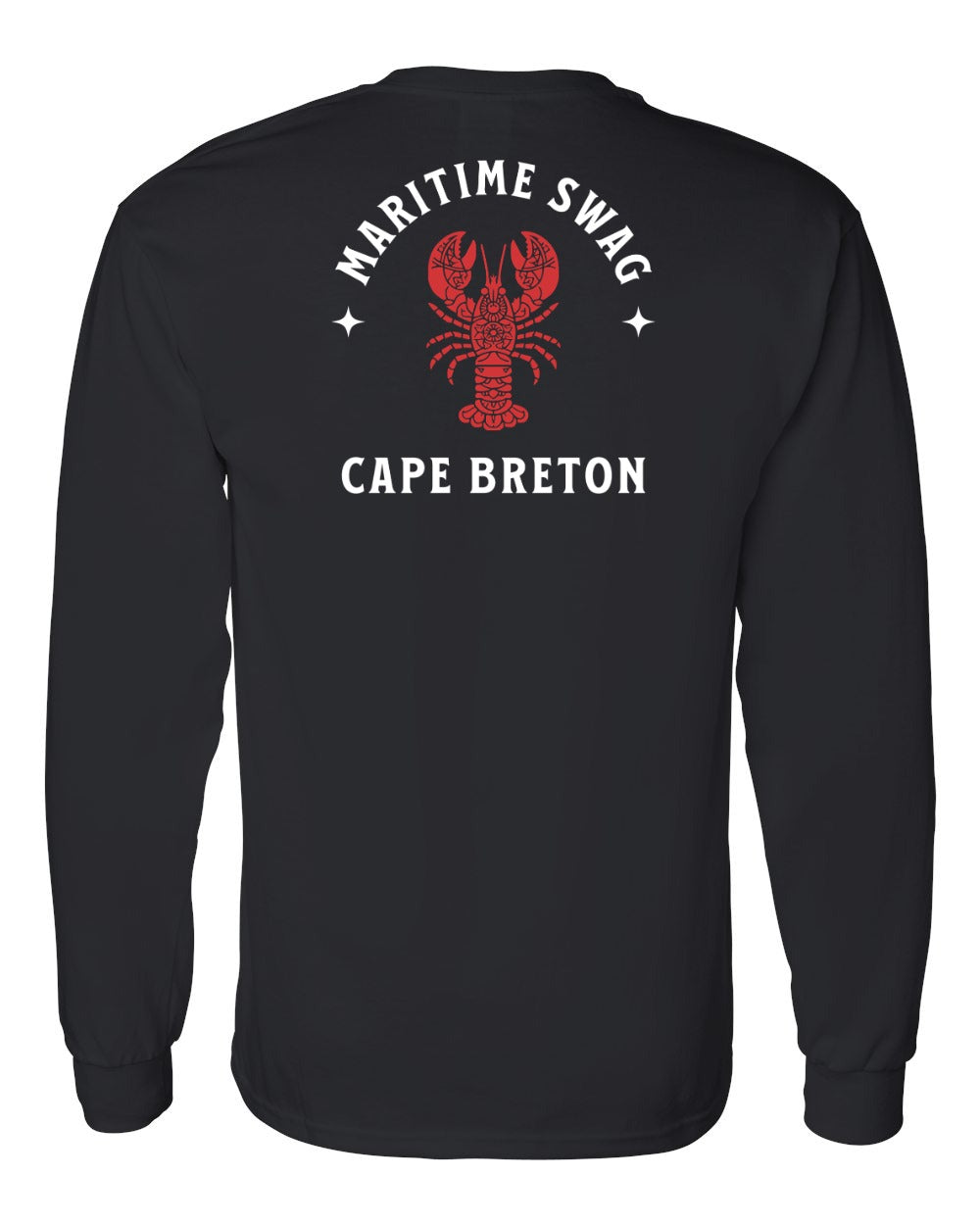 Maritime Swag Cape Breton Mandala Red Lobster Left Chest and Back Long Sleeve Tee