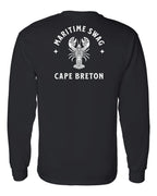 Maritime Swag CB Mandala white Lobster Left Chest and Back Long Sleeve Tee - Unisex