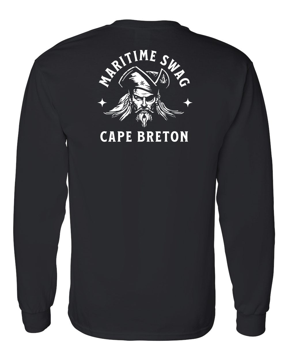 Maritime Swag Cape Breton Pirate Left Chest and Back Long Sleeve Tee