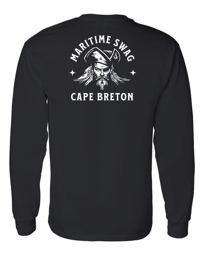 Maritime Swag Cape Breton Pirate Left Chest and Back Long Sleeve Tee