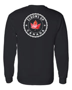 Elbows up Leaf Left Chest and Back Long Sleeve - Gildan Canada (sewn Internationally) - Unisex