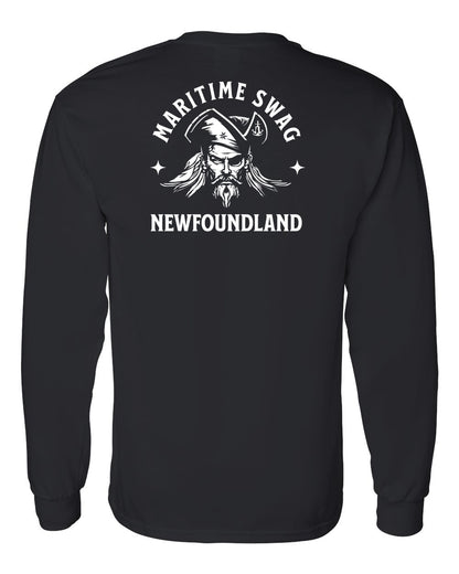 Maritime Swag Newfoundland Pirate Left Chest and Back Long Sleeve