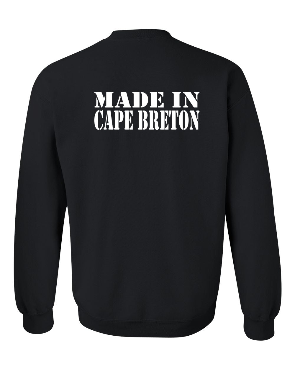 Made In CB White Left Chest and Back Crewneck Sweatshirt - Unisex