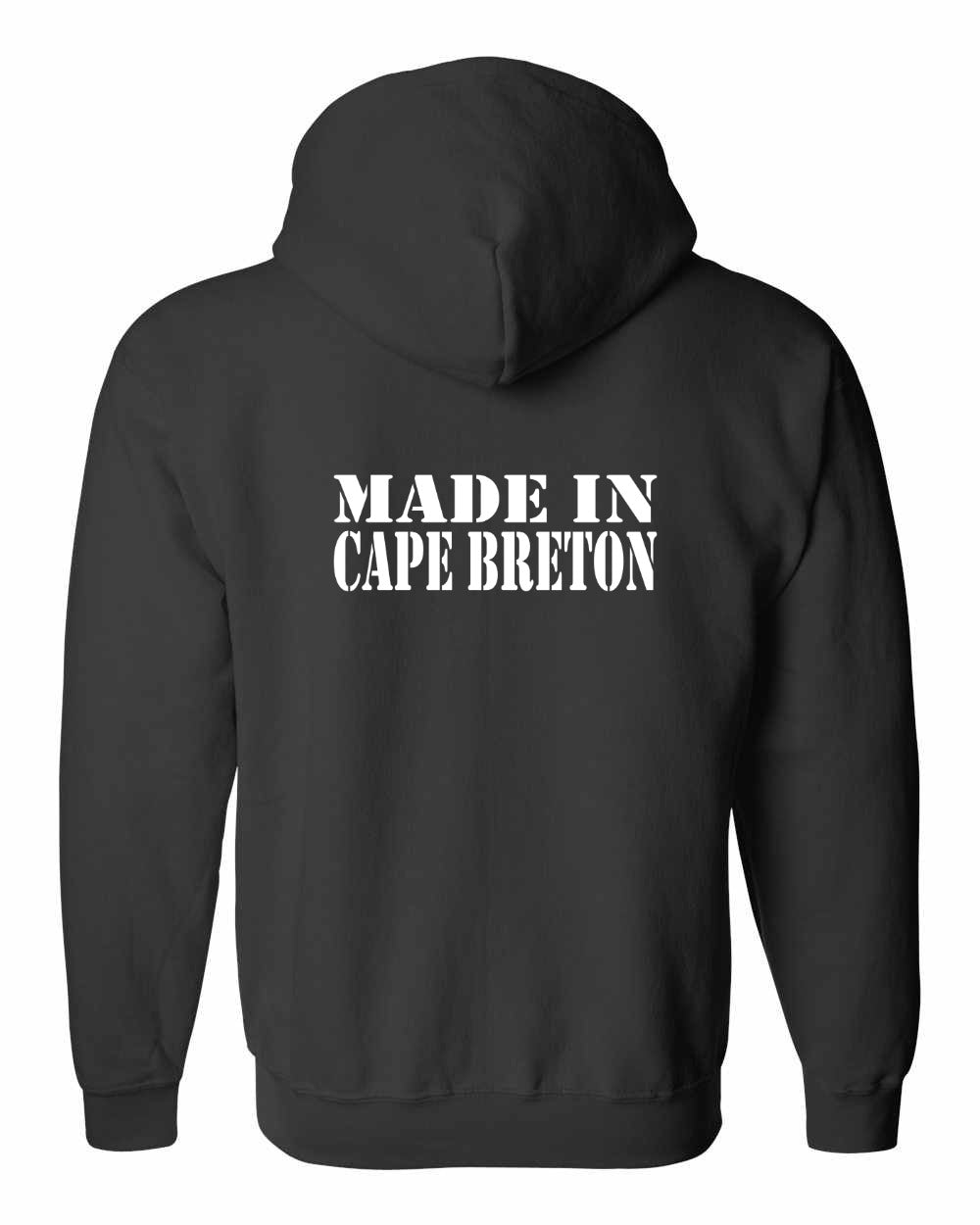 Made In CB White Left Chest and Back Zip Hoodie - Unisex