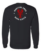 Maritime Swag NS Mandala Red Lobster Left Chest and Back Long Sleeve Tee - Unisex