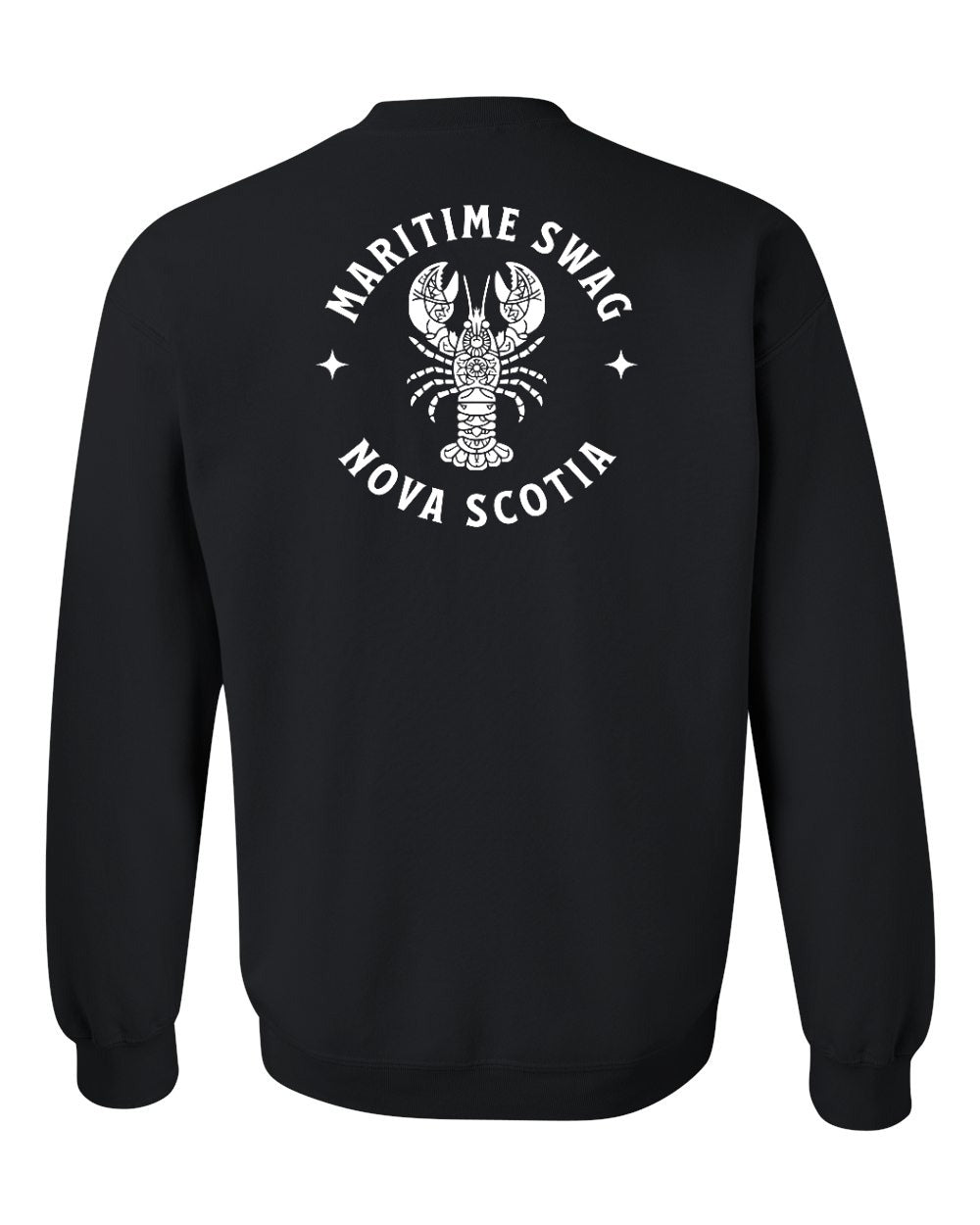 Maritime Swag Nova Scotia Mandala white Lobster Left Chest and Back crew-neck