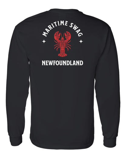 Maritime Swag Newfoundland Mandala Red Lobster Left Chest and Back Long Sleeve