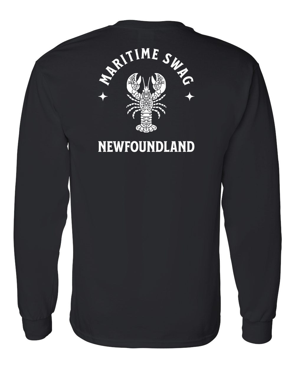 Maritime Swag NFLD Mandala white Lobster Left Chest and Back Long Sleeve - Unisex