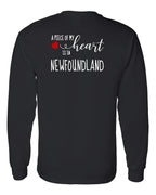 A piece of My heart in NFLD (Red Heart) Left Chest and Back Long Sleeve - Unisex