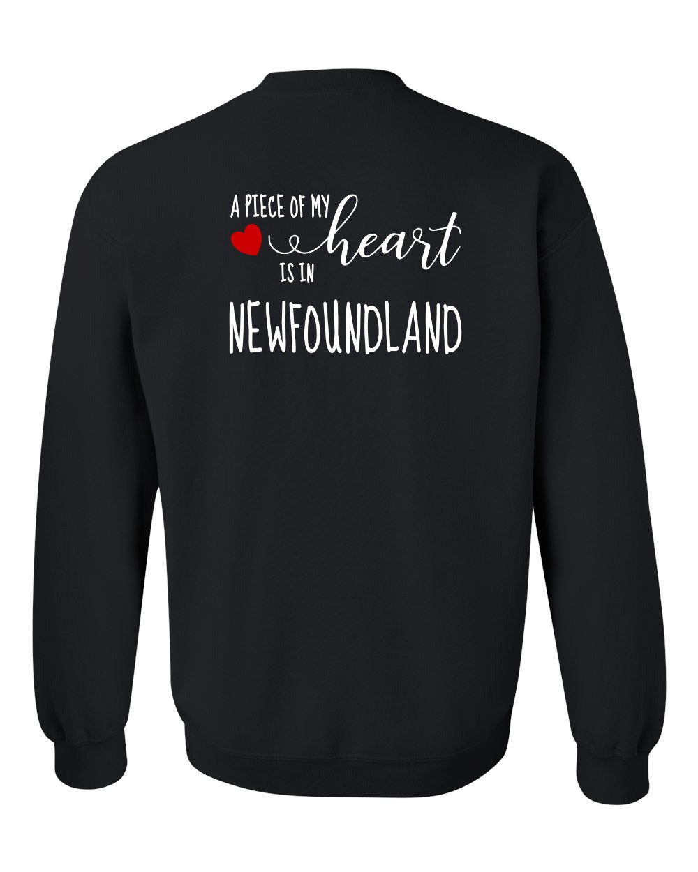 A piece of My heart in Newfoundland (Red Heart) Left Chest and Back Crewneck Sweatshirt