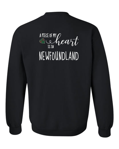 A piece of My heart in Newfoundland (Tartan Heart) Left Chest and Back Crewneck Sweatshirt