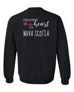 A piece of My heart in NS (Red Heart) Left Chest and Back Crewneck Sweatshirt - Unisex