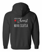 A piece of My heart in NS (Red Heart) Left Chest and Back Zip Hoodie - Unisex