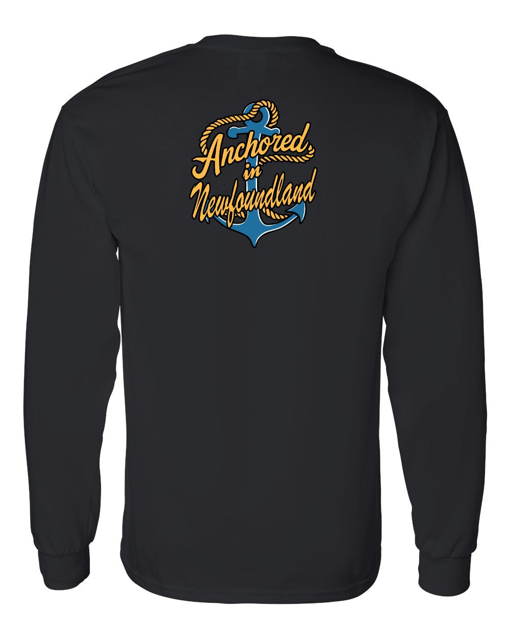 Anchored in NFLD (New Design) Left Chest and Back Long Sleeve - Unisex