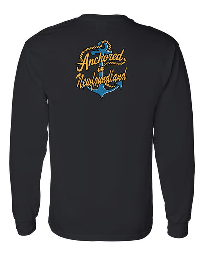 Anchored in Newfoundland (New Design) Left Chest and Back Long Sleeve