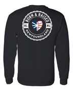Born and Raised NFLD Heart Flag Left Chest & Back Long Sleeve Tee - Unisex